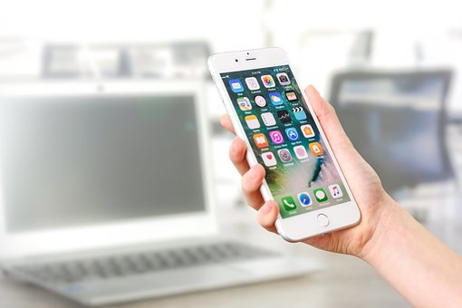 Woman Holding A Smartphone, Technology